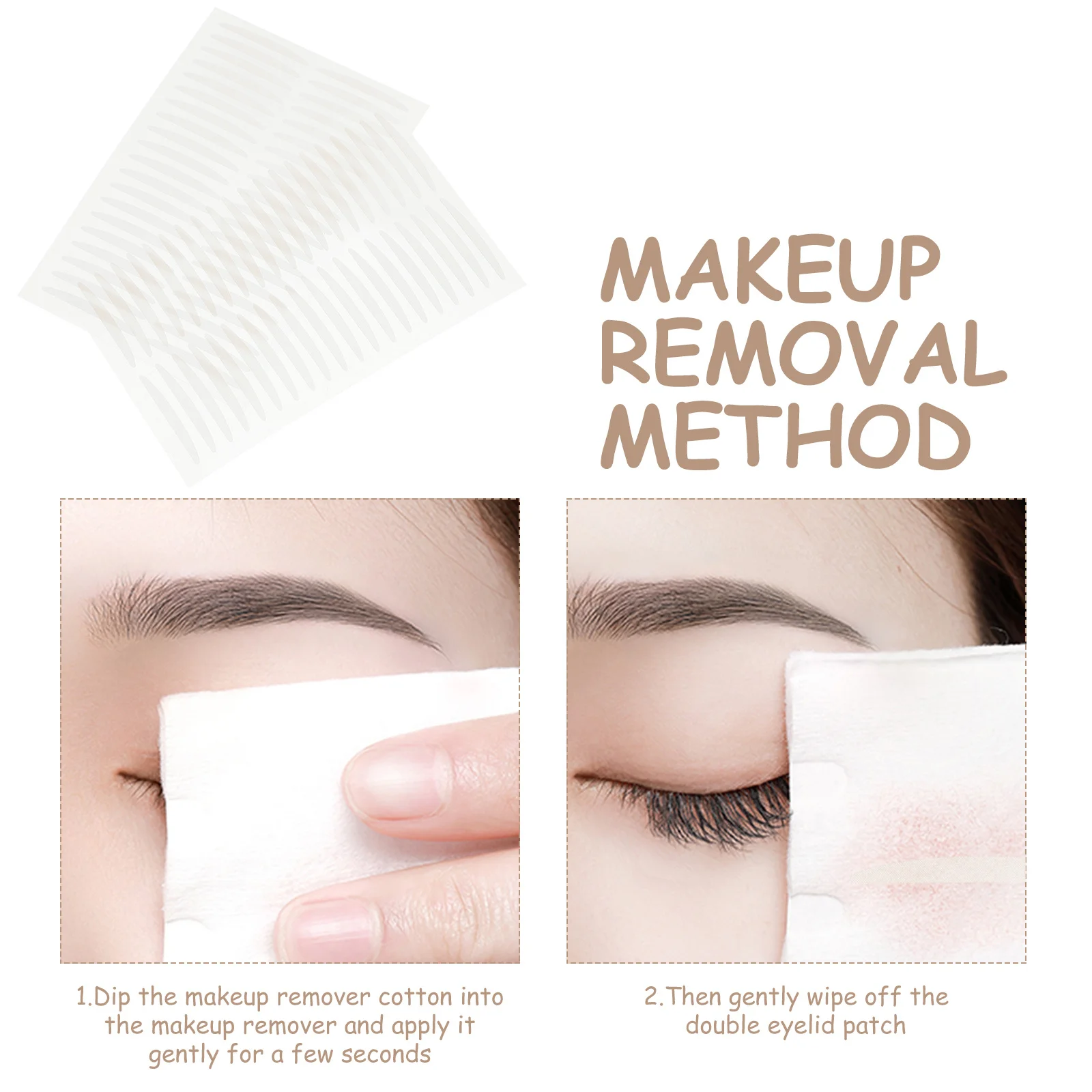 20 시트 이중 눈꺼풀 스티커 보이지 않는 피부 색상 통기성 자연 눈꺼풀 테이프 접착제 여성 눈 미용 도구 눈 메이크업