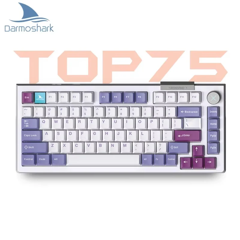 

Darmoshark TOP75 81 Keys 75% RGB Bluetooth Wireless Tri Mode Gaming Mechanical Keyboard Hot-Swap Customizable Mini Display