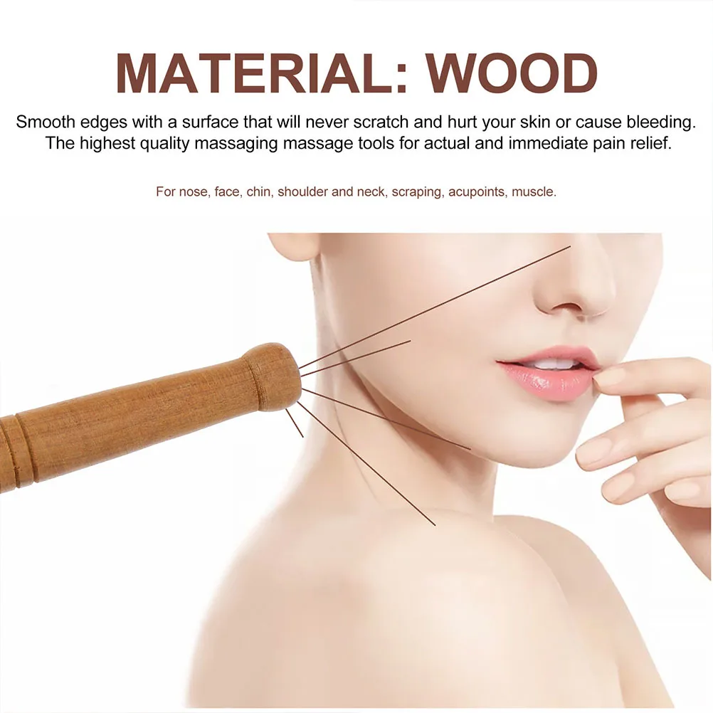 

4pcs Acupuncture Point Pen Natural Wood Massage Rod Body Acupressure Scraping Skincare Tool Smooth Lightweight Travel Friendly