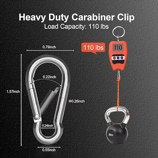 10pcs Small Carabiner Clips Keychain 1.57inch Stainless Steel Spring Snap Hook Heavy Duty Locking For Climbing Hiking Camping