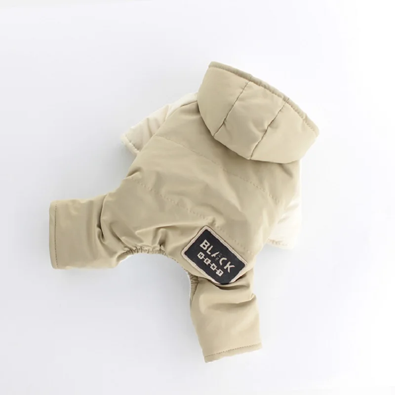 Warm Winter Jumpsuit for Dogs, Quality Puppy Teddy Clothes, Dog Coats, Hood, 2 Colors