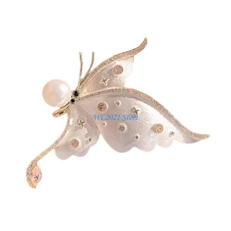 

G5GC Exquisite Butterfly Brooch Collection Stylish Rhinestones Inlayed Butterfly Brooch Ornament for Evening and Party Wear