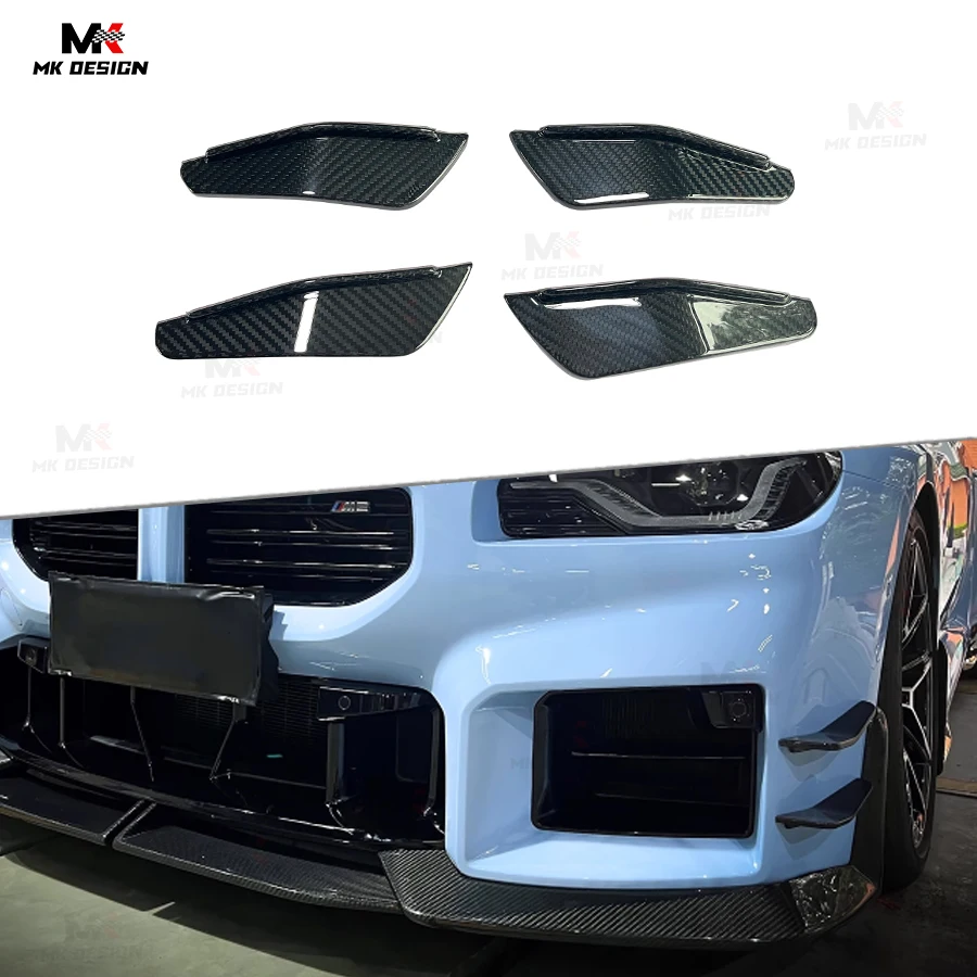 

Carbon Fiber Front Bumper Side Splitters Canards for BMW M2 G87 2022-IN Carbon Side Spats Fins Side Canards Car Accessories