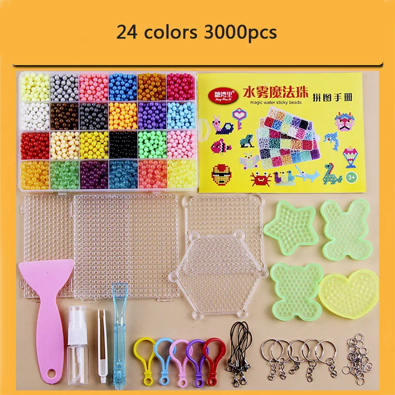 24 Colors DIY Magic Beads Animal Molds Hand Making 3D Puzzle Kids Educational beads Toys for Children Spell Replenish