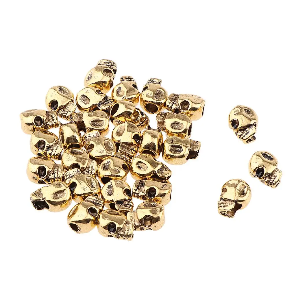 Hair Braid Rings Metal Dreadlock Extensions Beads Skull Pattern Clips for Braiding Decoration