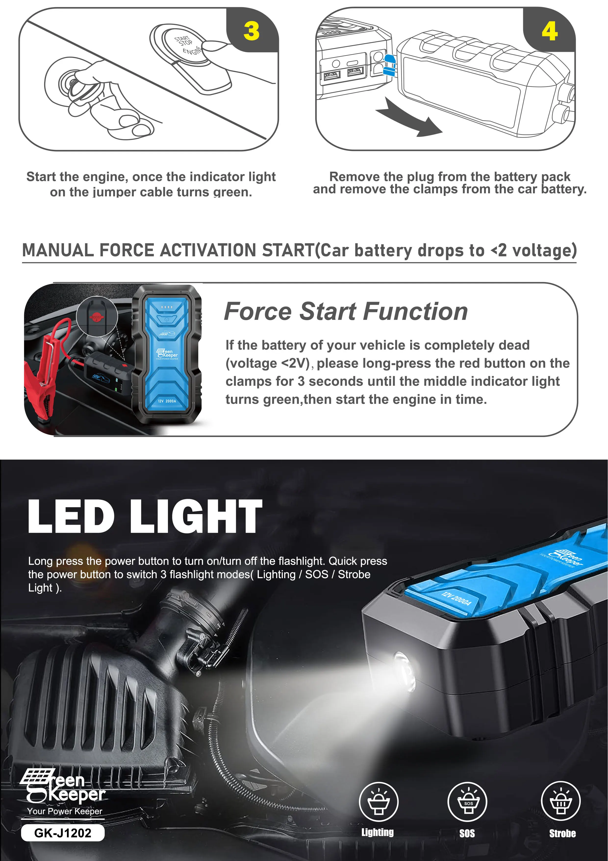 مشغل طاقة السيارة المحمول لمعدات السيارات ، MA ، 12V ، DC ، الأدوات