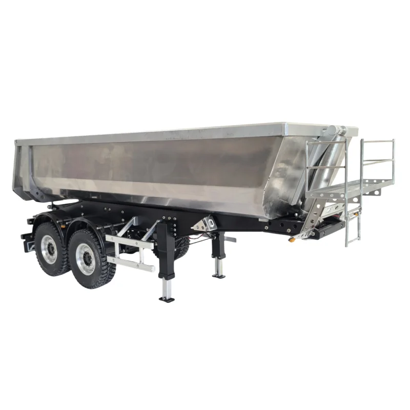 Metal 2-axis Hydraulic Dump Truck Tipper Trailer for Tamiya 1/14 RC Truck Sca 770s R620 Actros Volvo MAN Upgrade Parts