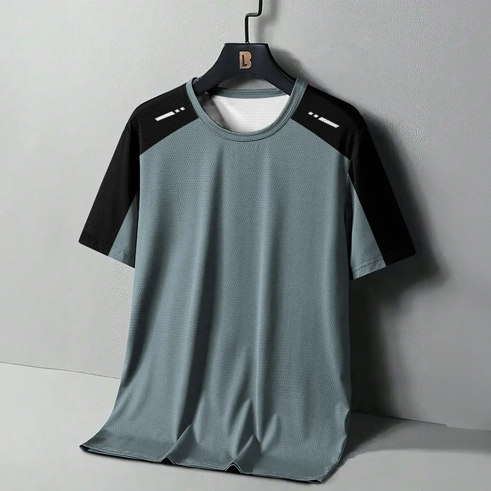 الصيف الرجال تي شيرت الشارع الرياضة اللياقة البدنية الملابس عارضة قصيرة الأكمام طباعة التجفيف السريع الملابس في الهواء الطلق قميص رياضي تي شيرت #5