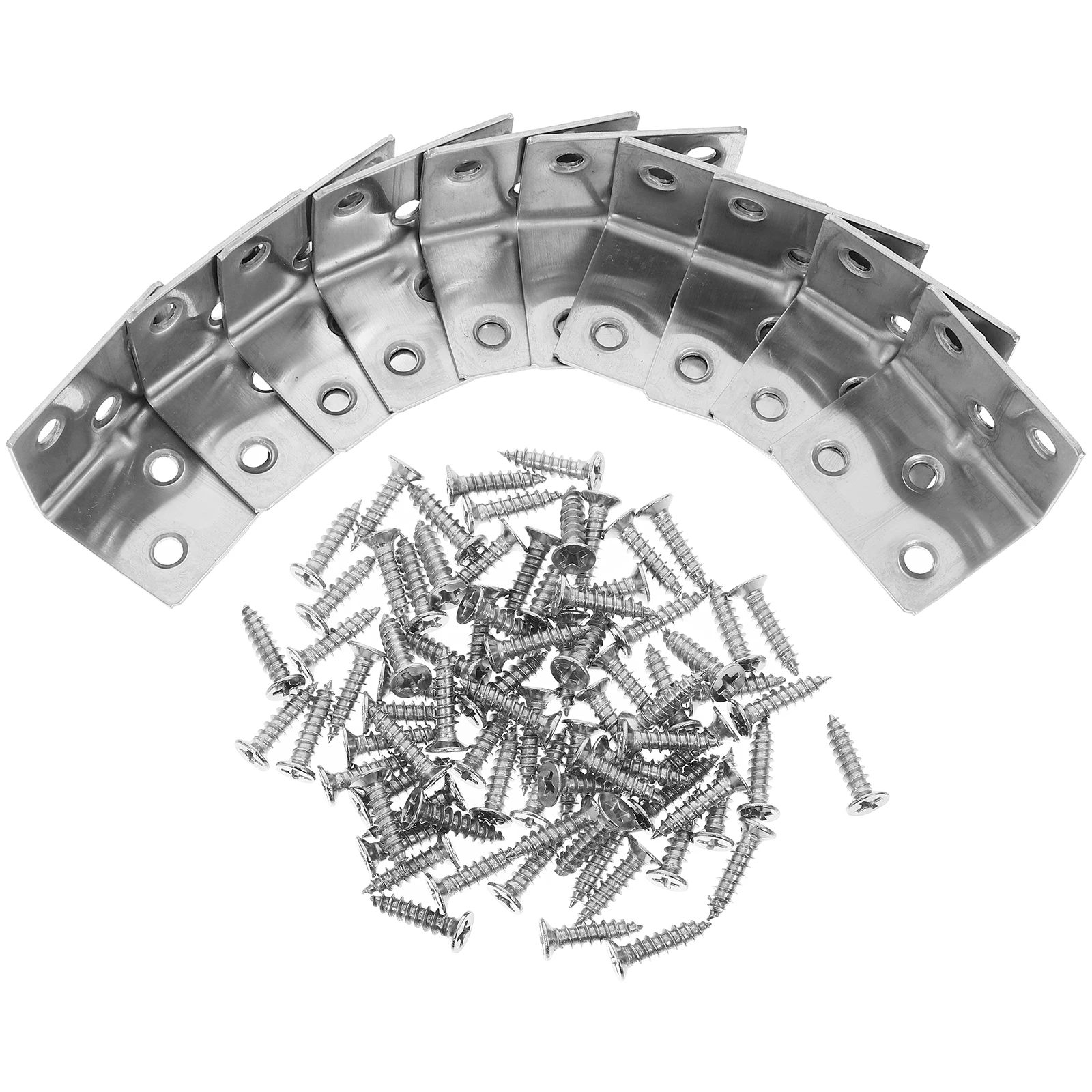 

10pcs Stainless Steel Corner Brace 6 Holes L Shape Right Angle Bracket For Furniture Bed Frame Kitchen Cabinet Shelf Support