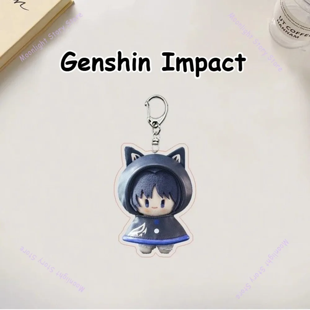 جينشين تأثير المحيطة الجنود شياو وان يي فو نينا سلسلة مفاتيح مصنوعة من الأكريليك حقيبة ظهر الطالب الكرتون اكسسوارات الديكور قلادة