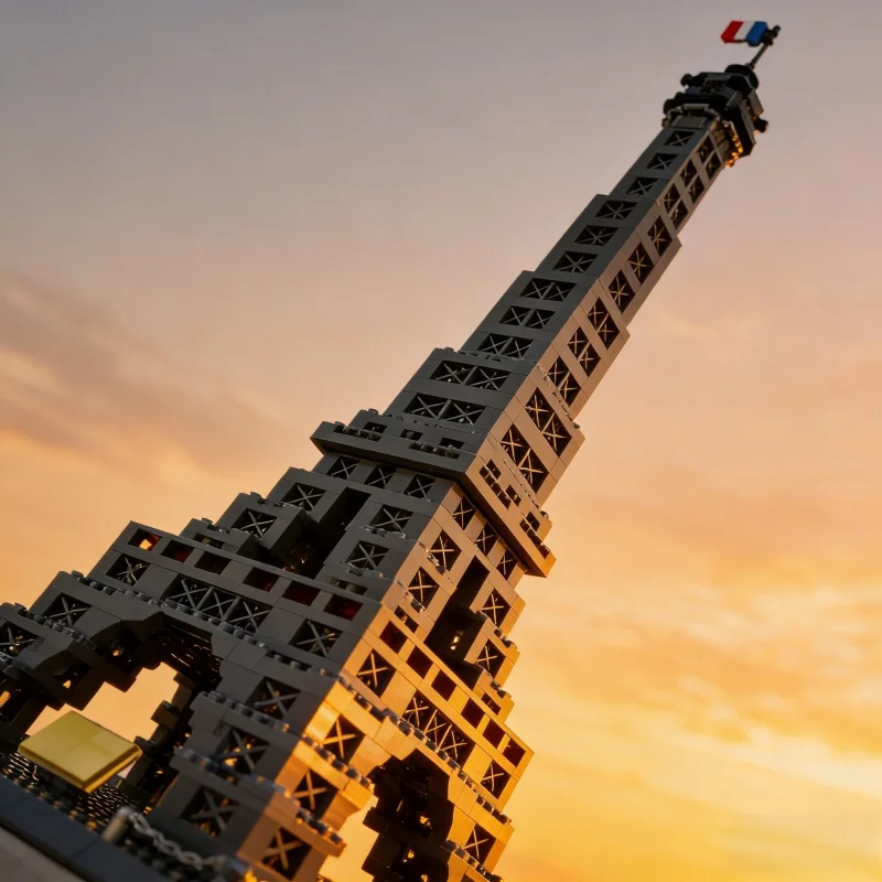 Wereldarchitectuur Street View Kinderbouwsteen Model Eiffeltoren Hoge moeilijkheidsgraad Montage Ornament Speelgoed voor kindercadeaus