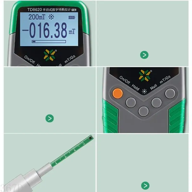 

367D Gaussmeter Fluxmeter Surface Field Tester with Probe 0-2400mT Permanent