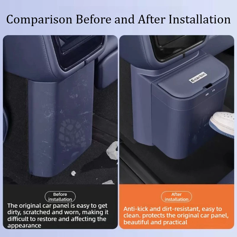 Smart Electric Trash Bin Mid-Row Refrigerator Storage Kick Guard Interior Protective Cover For Zeekr 9X Car Modification Parts