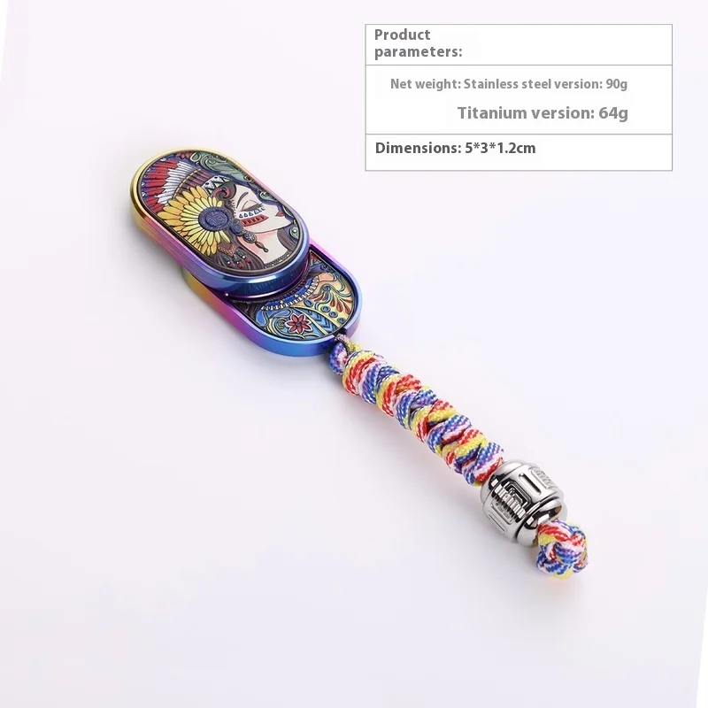 Indian Girl Ritmische Mechanische Duwplaat Metalen Edc Stressverlichtend Speelgoed Met Mes Hanger Fidget Spinner Voor Stress Relief