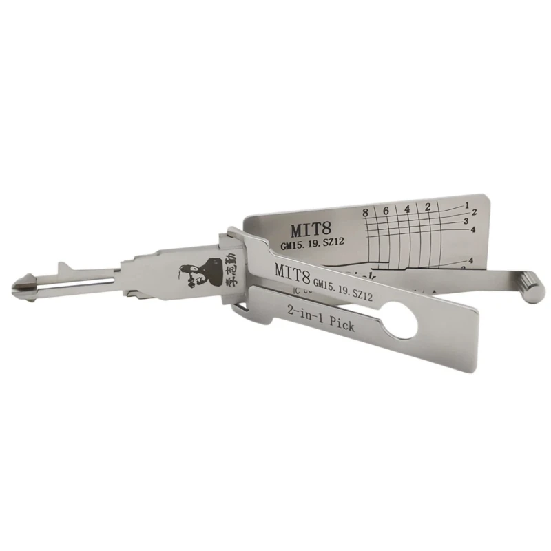 Lishi MIT8 2 in 1 Locksmith Tool Lock Pick & Decoder Flat Milling for Mitsubishi/Daihatsu/Chrysler/Chevrolet models