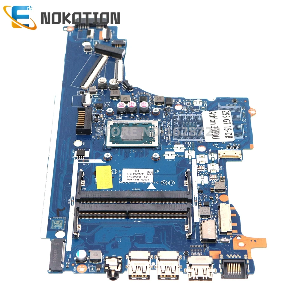 NOKOTION for HP 255 G7 15-DB Laptop Motherboard 3050U CPU DDR4