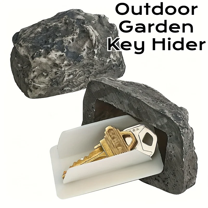 Outdoor Garden Key Hider Creative Stone Keys Safety Storage Box For Cabins Simulated Rock Hide Keys  For Home RV Spare Key Safe