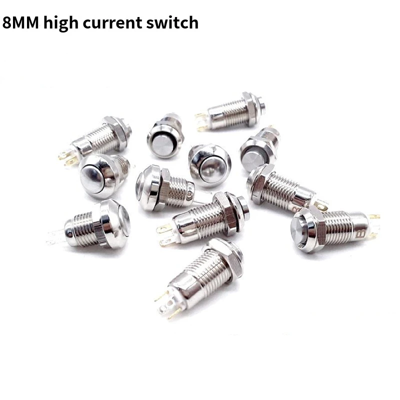 8mm Metal Button Switch Ultra Small Micro Jog Self Resetting Rust Proof One Normally Open Welding