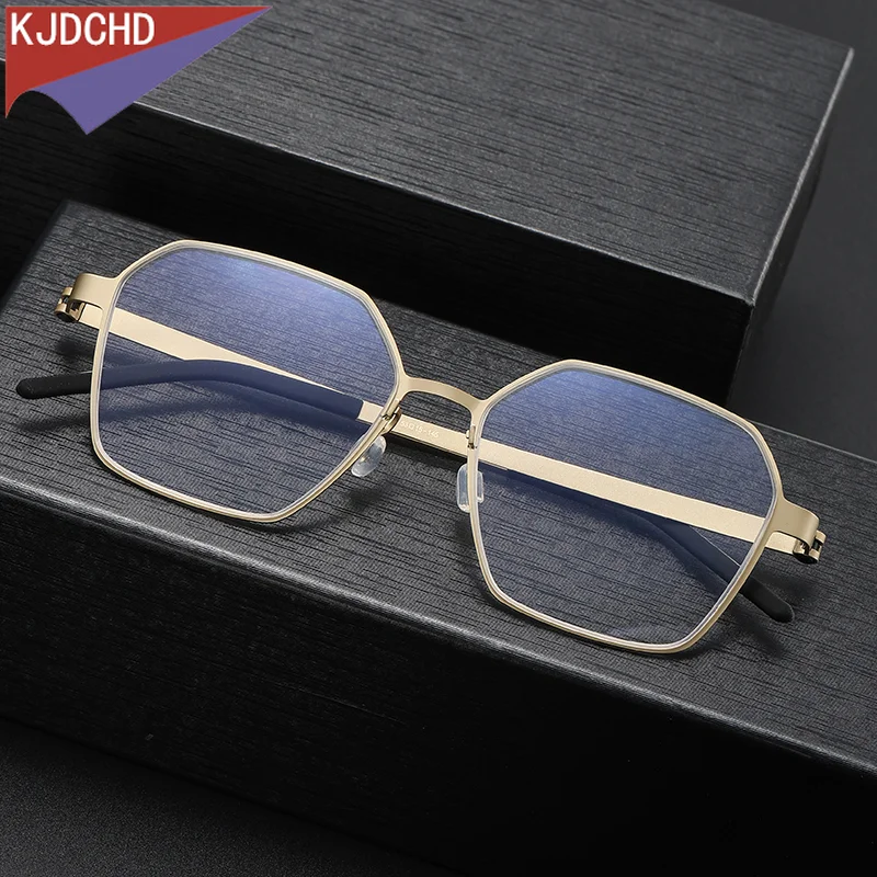 

2023 Pure Titanium Glasses Frame for Men Women 2022 New Vintage Retro Polygon Prescription Eyeglasses Frames Spectacles Eyewear