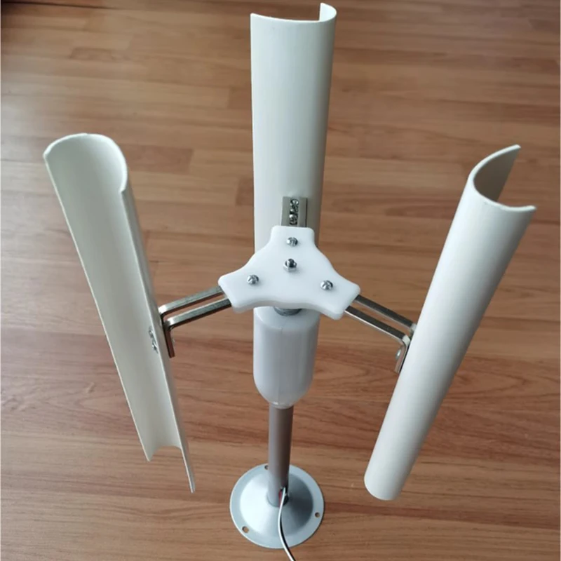 Vertical axis wind turbine model three-phase permanent magnet generator windmill toy night light production DIY display