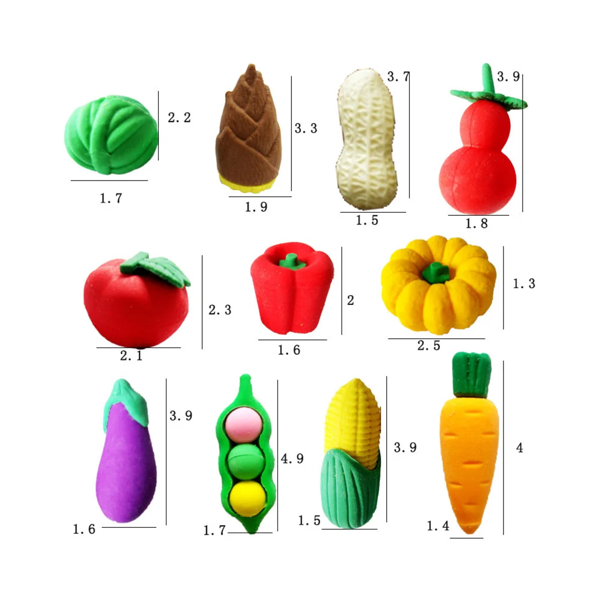 

24 Pcs Creative Eraser Vegetables Eraser Kids Stationery Cartoon Novelty Creative Safe Writing Drafting Gift
