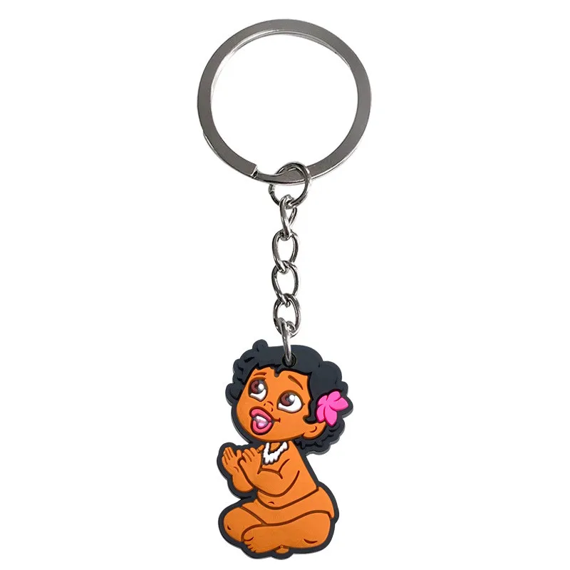 15pcs Moana PVC Keychain Anime Figure Gengar Cartoon Fashion Bag Keyring Pendant Accessories Kids Birthday Christmas Gift