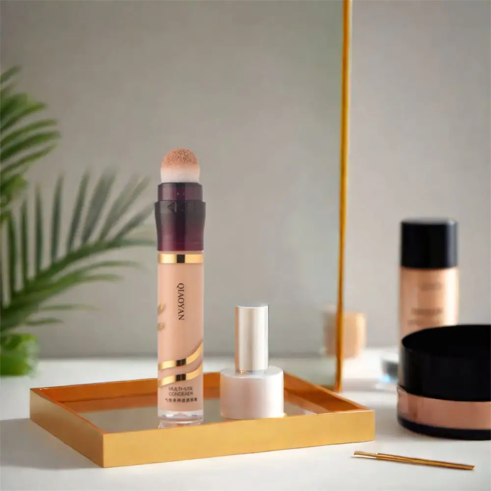 

24h Lasting Full Cover Concealer Moisturizing Formula Natural Finish Liquid Corrector Liquid Texture Sponge Brush Head