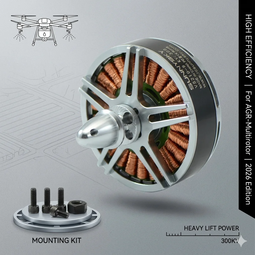 High Efficiency Brushless Motor SunnySky V5210 with Mount for RC FPV Drone Multirotor UAV Agriculture Spraying Aircraft Power