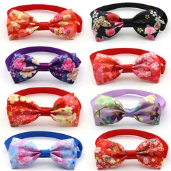 50/100 Pcs New Pet Dog Bowties Handmade Japanese style Bowknot Dog Bow Tie Adjustable Pet Collar Dog Accessories Pet Tie