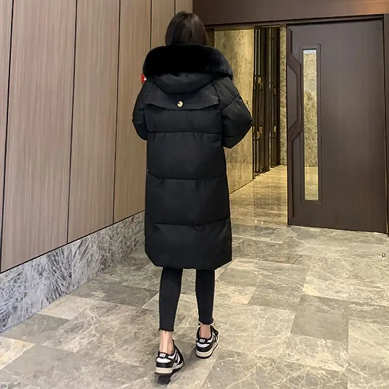 Women's Cotton Coat Mid-length Student Slimming Petite Winter Outerwear Women's Cotton Coat Below The Knee Bread Coat  Parkas
