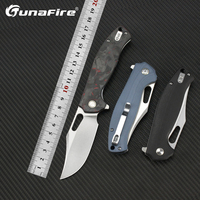 Tunafire EDC Folding Knives 14C28N Blade G10/Carbon Fiber Handle Camping Hunting Tactical Survival Pocket Knife for Men Tools