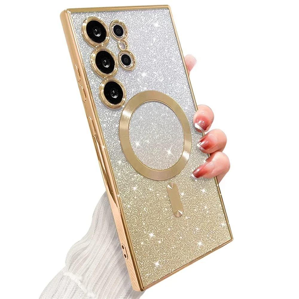 Glitzernde Hülle für Samsung Galaxy S25 S24 S23 Plus S22 S21 S20 FE S24FE S23FE S21FE Glitter S26 Ultra A56 A17 A57 Magnetische Schutzhülle – Detail 8