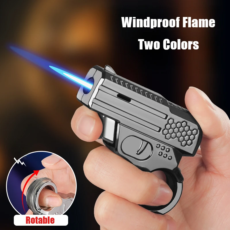 

New Windproof Inflatable Lighter Novel Cigarette Box Shape Pistol Cigarette Lighters & Smoking Accessorie AK47 Ignite Open Flame