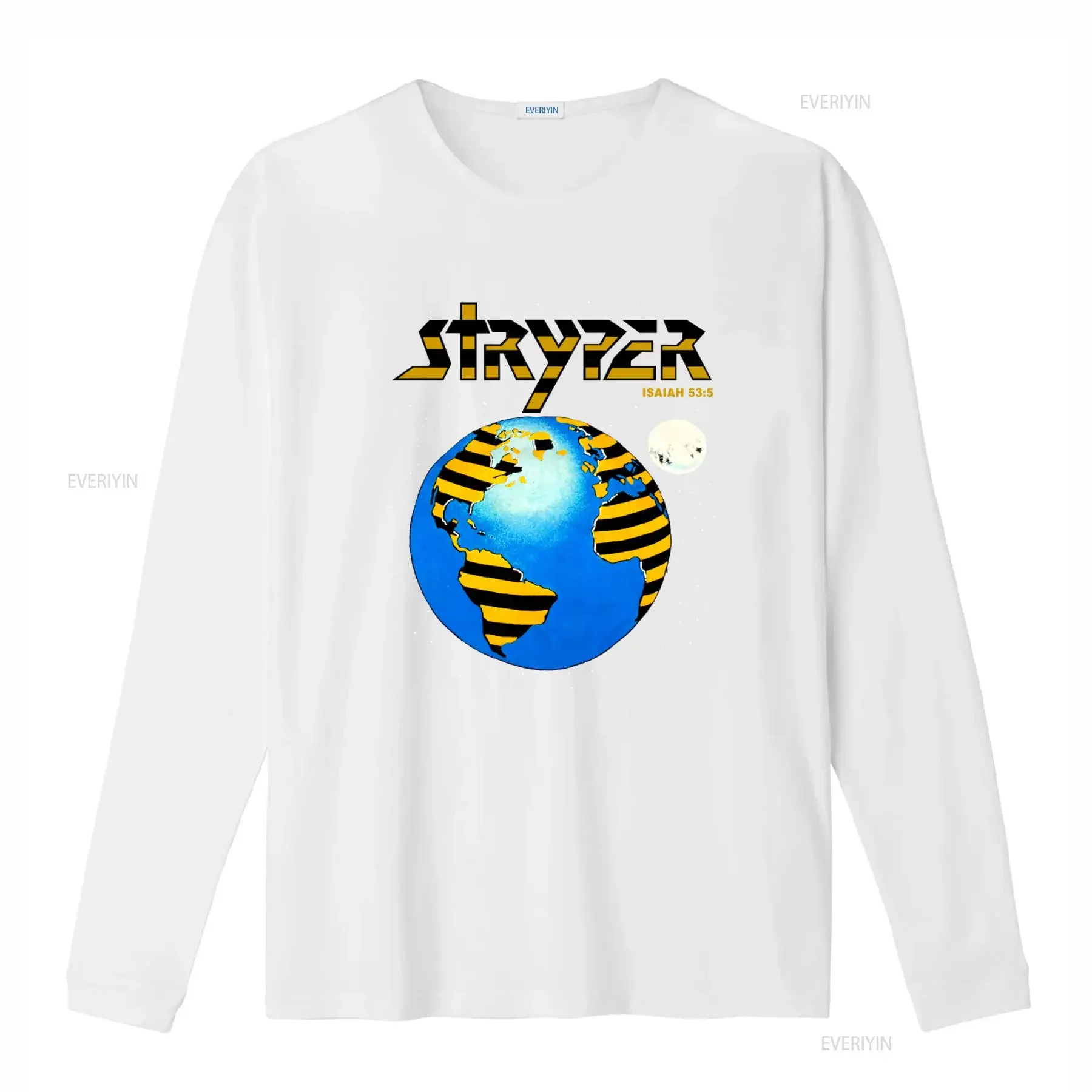 Stryper Soldiers Under Command 80's Vintage T Shirt Globe Moon Design with Isaiah 53 5 Text vintage Washed Stylish streetwear