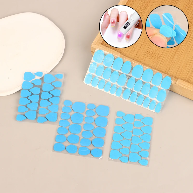 10Pcs 24 Pills/Sheet UV Double Side Adhesive Tape Glue Sticker False Nail Glue For Fake Nails Tips Clear Jelly Pad Press Tool