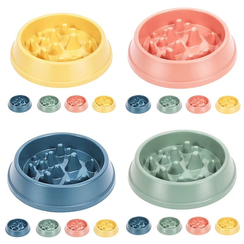 Slow Feeder Dog Bowls Dishes Bloat Stop Puppy Food Water Bowl For Cat Dog Non Slip Slow Eating Puzzle Maze Fun Pet Feeding Bowl