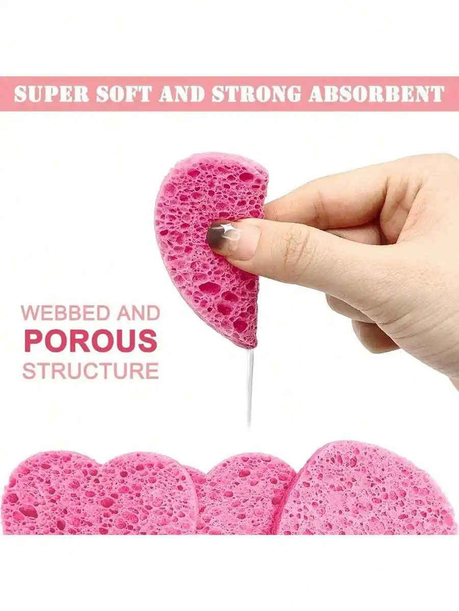 10-100PCS Compress Face Wash Puff Natural Wood Pulp Sponge Face Wash Puff Foaming Face Puff Cosmetic Puff Face Cleansing Sponge