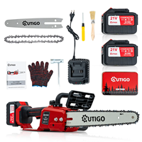Cordless Electric Chainsaw, 1000W Brushless Chainsaw 12-Inch with 2x21V Batteries, 1 Replacement Chains & 1 Guide Bars & Charger, Bettery Electric Chainsaw Suit for Wood Cutting Trimming Branch