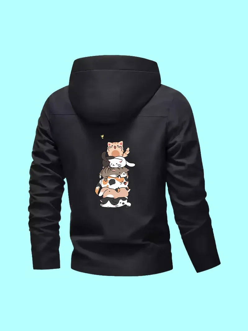 

This slim-fit casual men's jacket has new style, classic details, sports prints, fits home wear, travel and daily shopping.