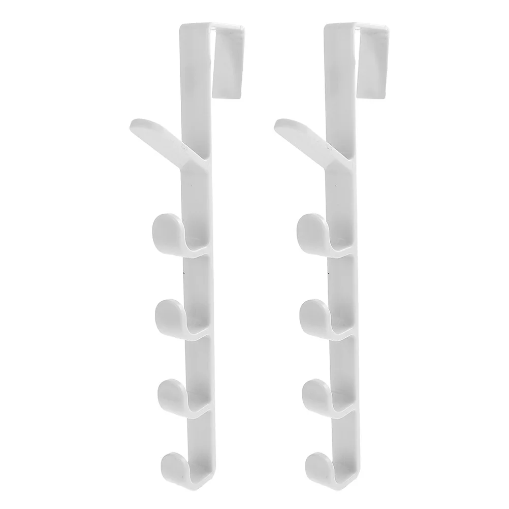 

2pcs No Trace Hooks For Door Back Abs Over Door Hanger For Coat Hat Towel Multi-Function Nail-Free Clothes Hook