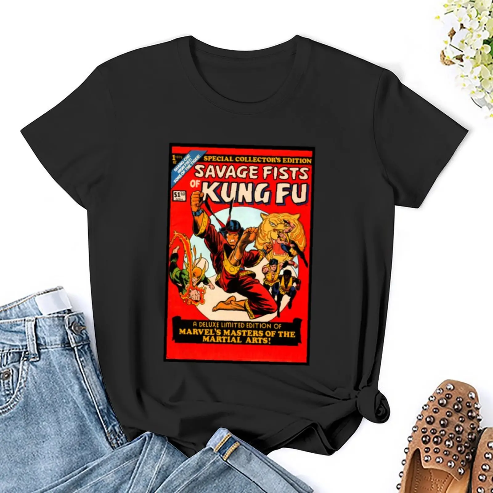 Comic No 1 First Edition - Savage Fists of Kung Fu T-Shirt summer tops tops funny t shirts for Women