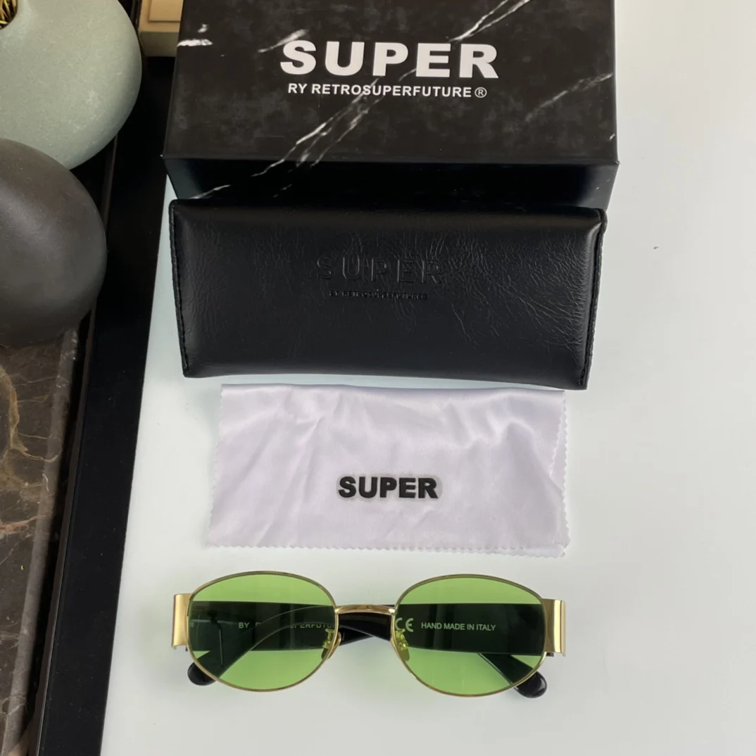 ORIGINAL RSF SUPER Fashion High Quality Green Lenses Men Sunglasses Casual Luxury Alloy Frame Polarized Women Couple Eyewear