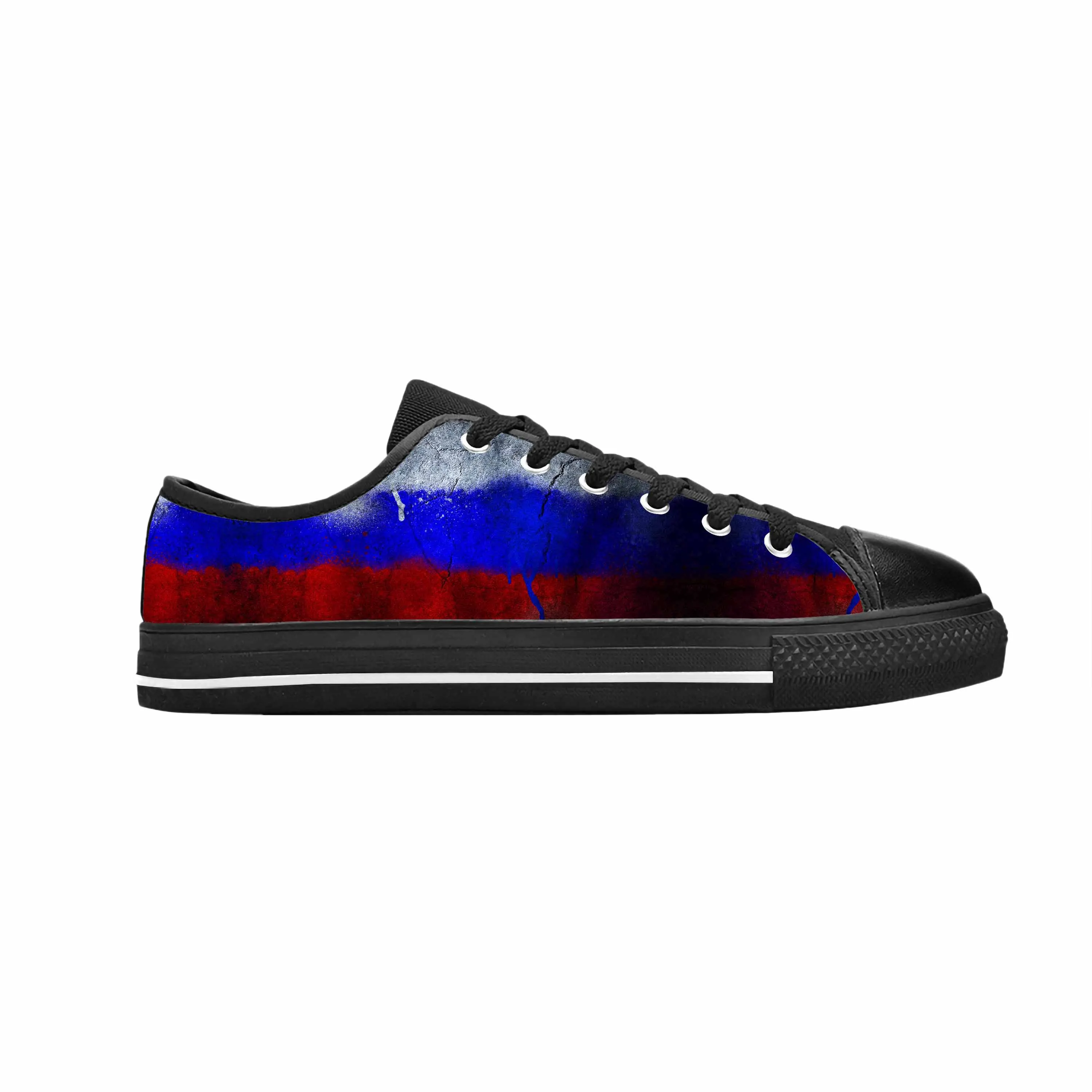 Russische Vlag Patriottische Trots Grappige Mode Casual Doek Schoenen Lage Top Comfortabele Ademende 3d Print Heren Dames Sneakers