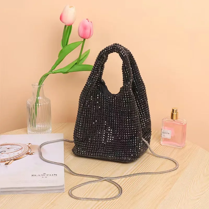 JIOMAY Fashion Trends Rhinestone Purse Luxury Designer Handbags Diamond Evening Bag Versatile Party Purses Shoulder Bags