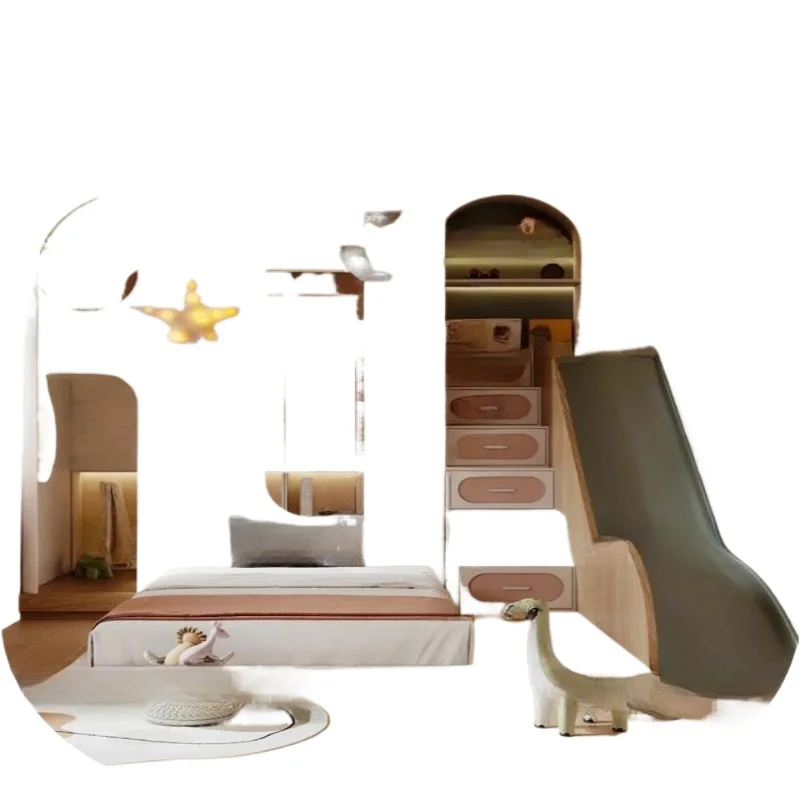 إصدار أطفال فاخر وخفيف الوزن، بيت ألعاب داخلي، سرير منزلق، بطابقين