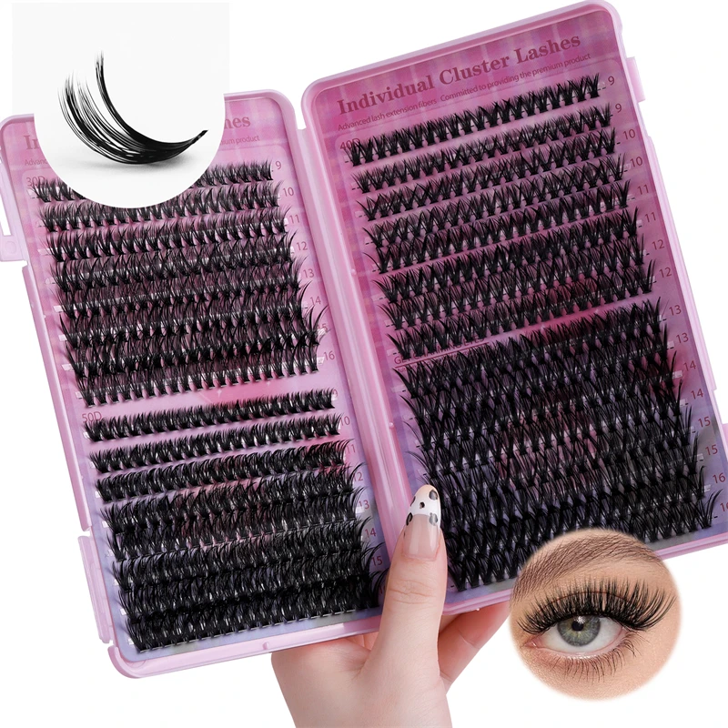

Wholesale Mix 3 Style Tapered Tips 640 clusters DIY False Eyelash set Single tuft large capacity Segmented eyelash extension kit