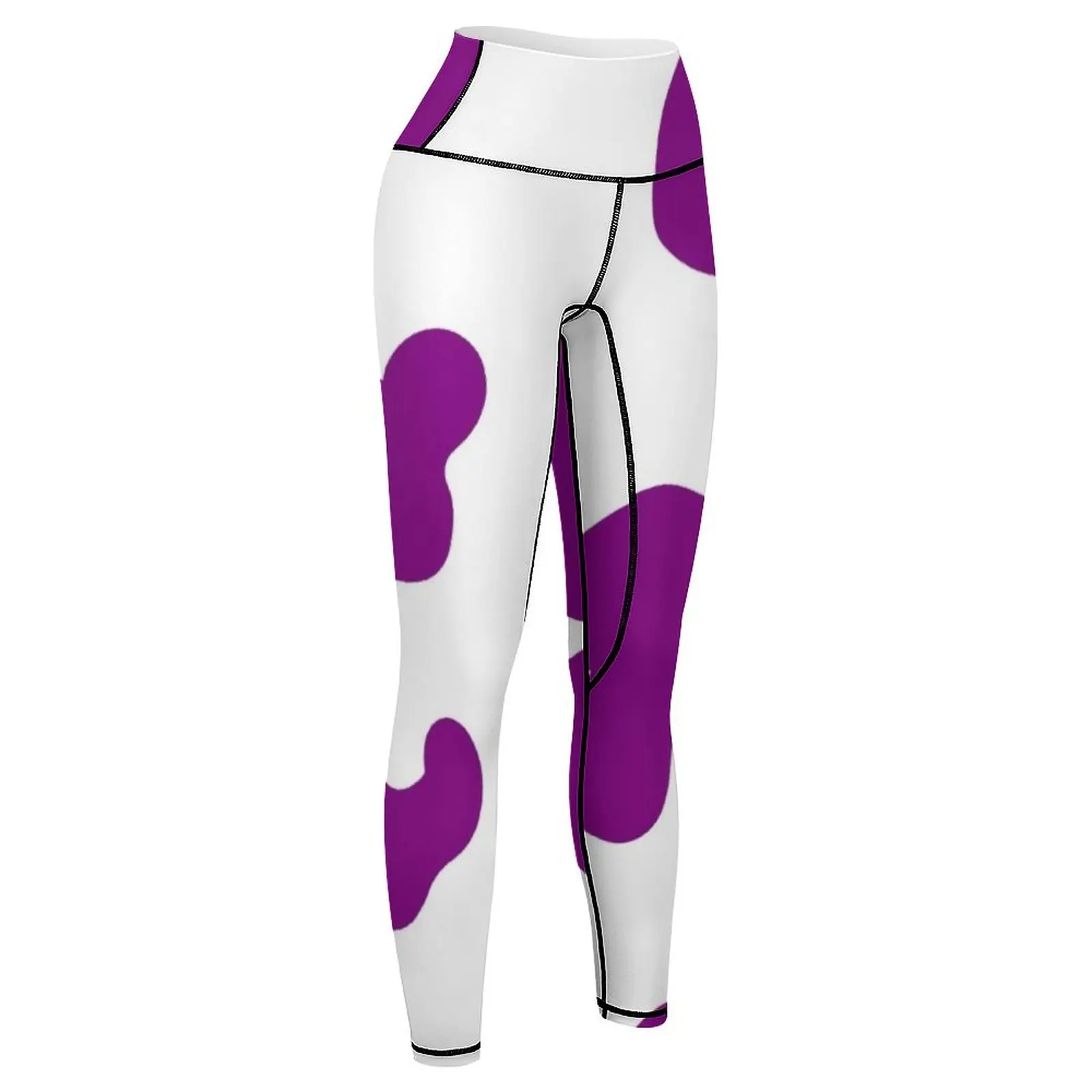 Chemise à imprimé vache violette pour femme, Économie à motif de vache, Leggings College, Leggings de sport