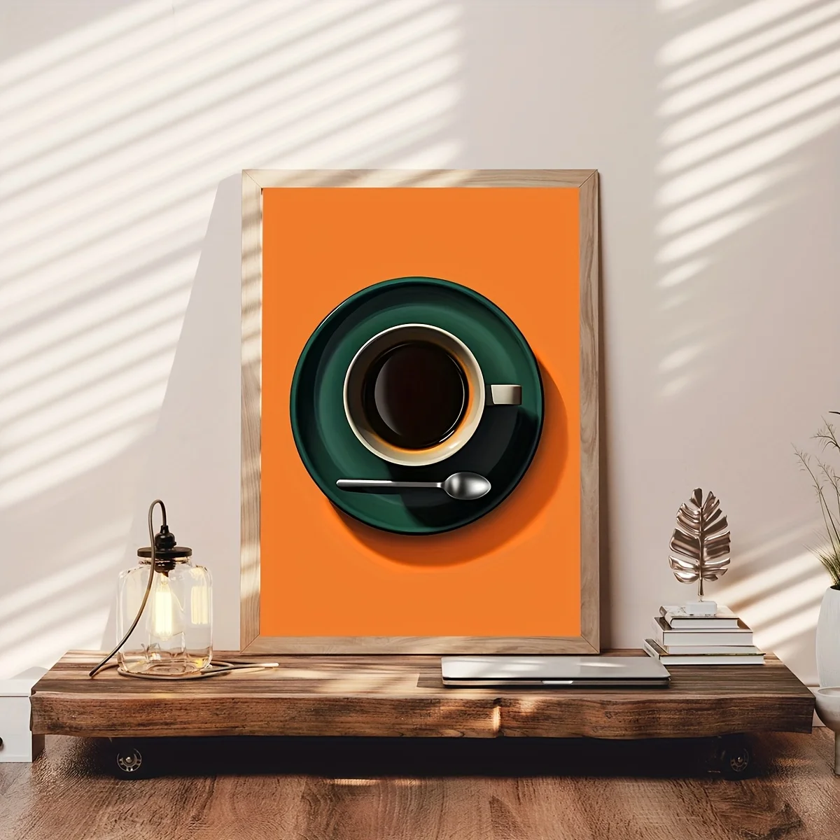Chic Espresso Canvas Prints Bold Mid-century Bauhaus Kitchen Wall Art Poster for Modern Living Room Dormitory Kitchen Home Decor