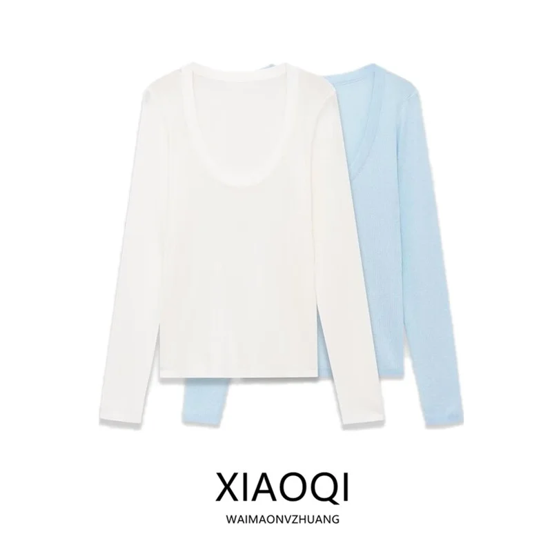 

Spring Summer 2026 Women's Knitted Long Sleeve round Neck Super Fine Pure Color Top Casual Style Regular Fit Knitwear
