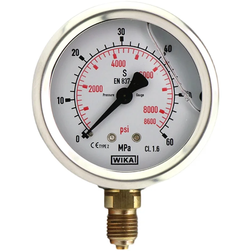 For Wika pressure gauge imported from Germany Wika hydraulic gauge shock resistant stainless steel test pilot  EN837-1